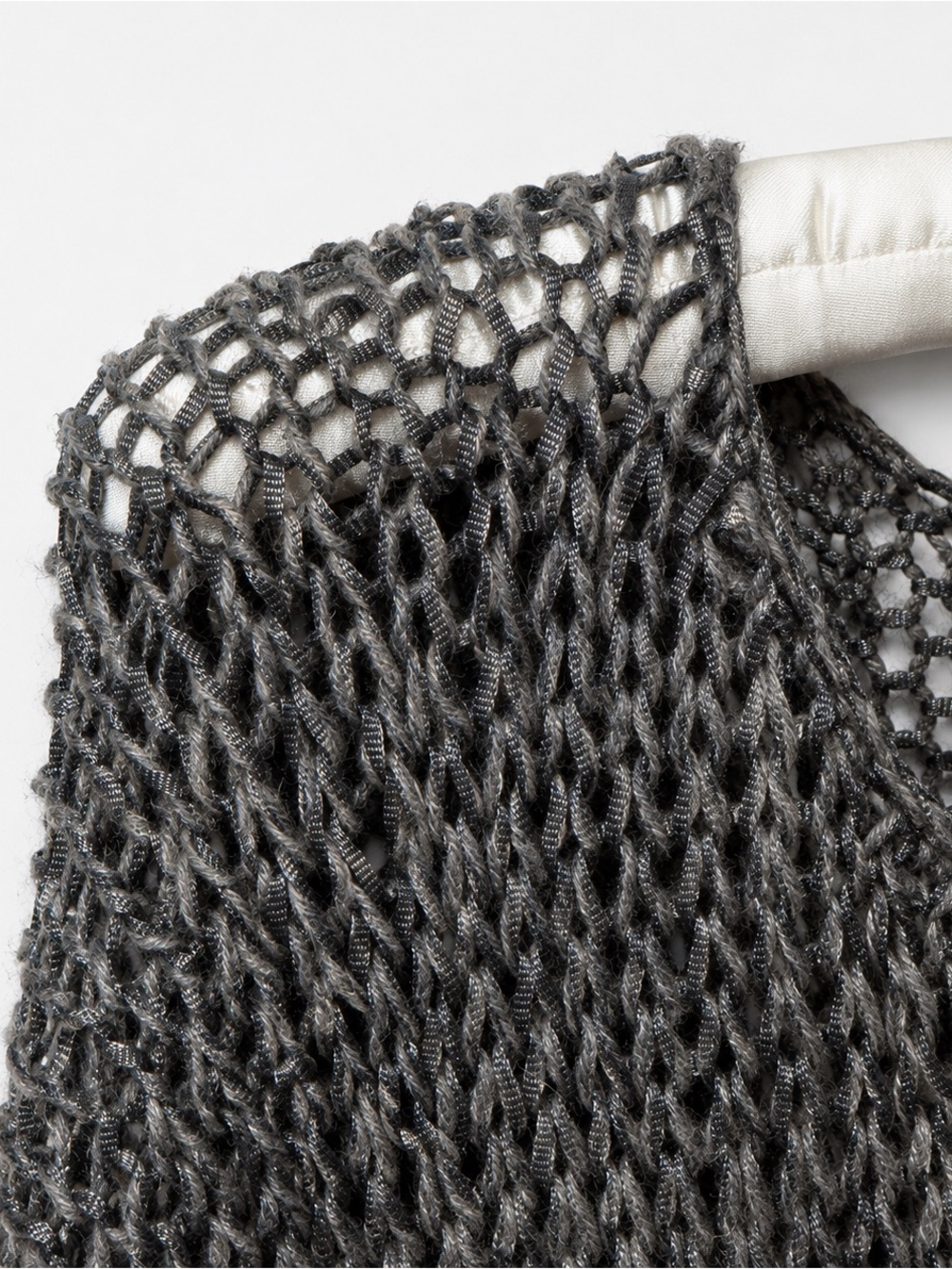 Eileen Fisher Alpaca Silk Hand Knit Twist Sweater Coastal Gray Open Knit NWT M - Picture 2 of 8